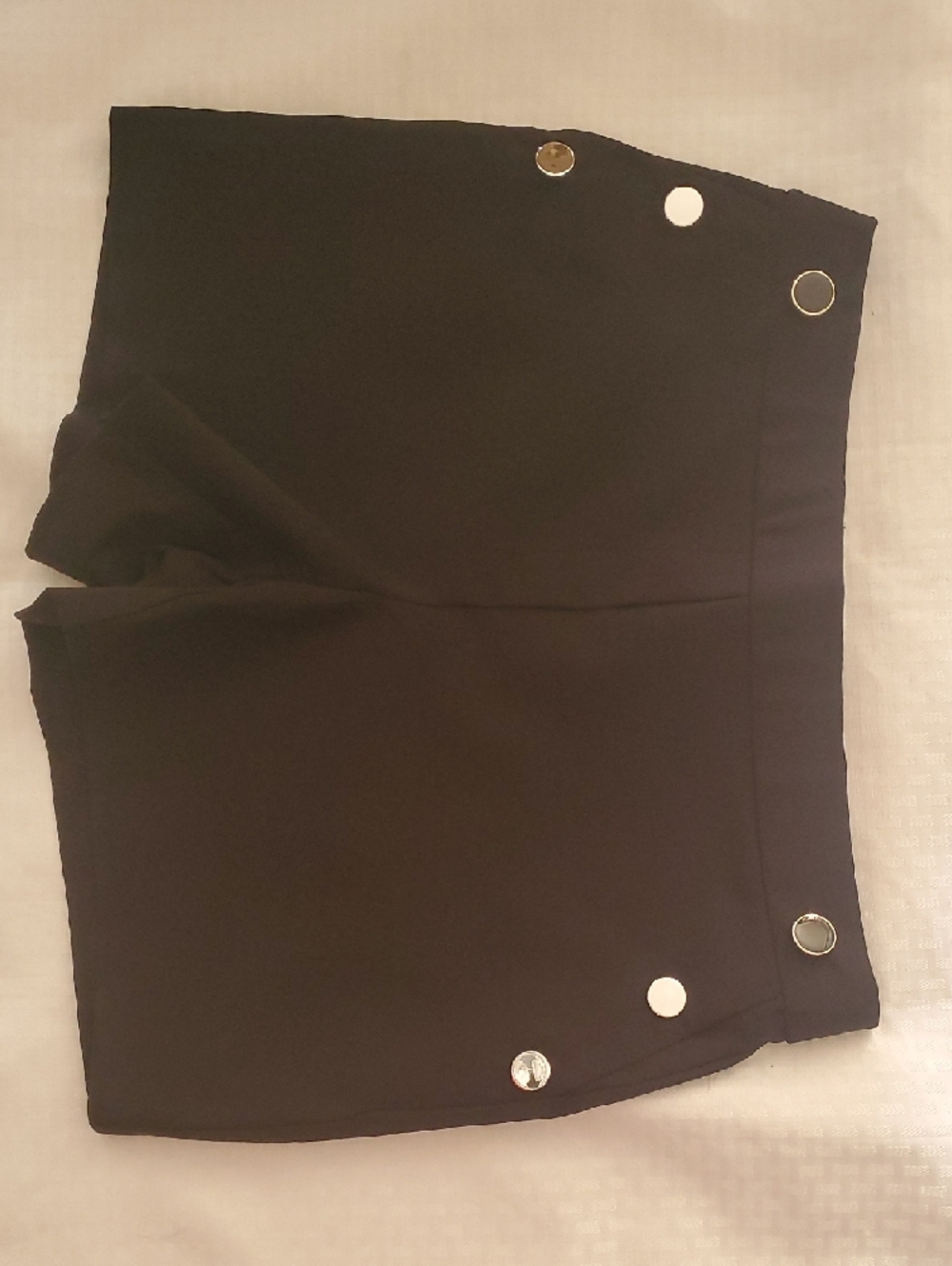 Nicole Miller Black High-Waist Shorts with Gold-Tone Grommets - Picture 5 of 10